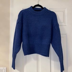 FOREVER 21 Blue Puff Sleeve Sweater Size L